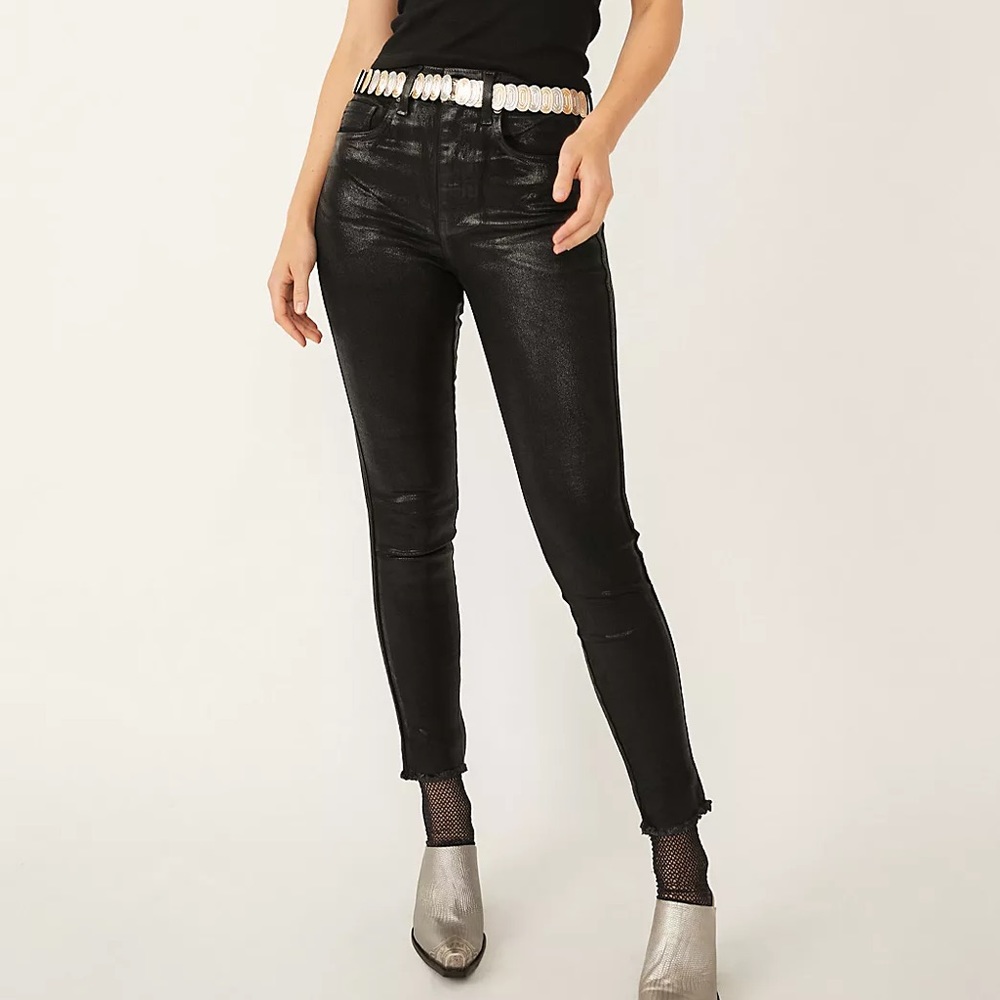 FREE PEOPLE x We The Free Coated Skinny Jeans size 24.